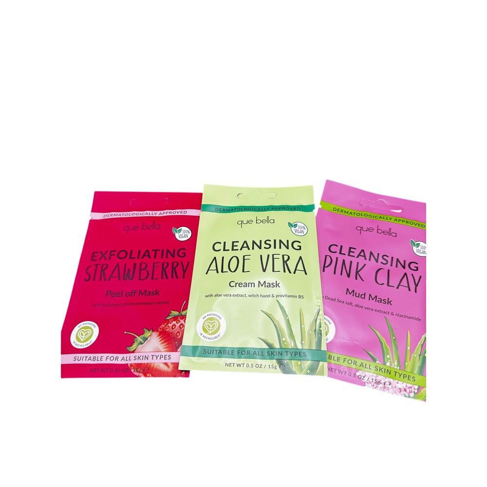 NWT Set of 3 Que Bella Face masks